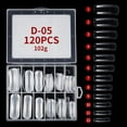 thumbnail image 2 of 120pcs/box Clear Transparent Seamless Fake Nails Full Coverage False Nails Tips Short T-shaped Full Sticker For Nails Manicures, 2 of 5