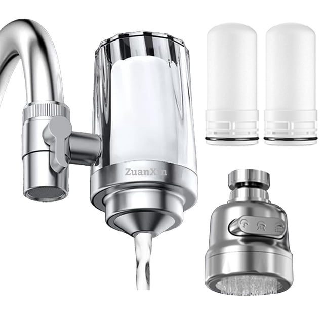 Filtro de agua para grifo rotatorio 360 grados filtro de purificación para fregadero cocina filtro de agua para grifo