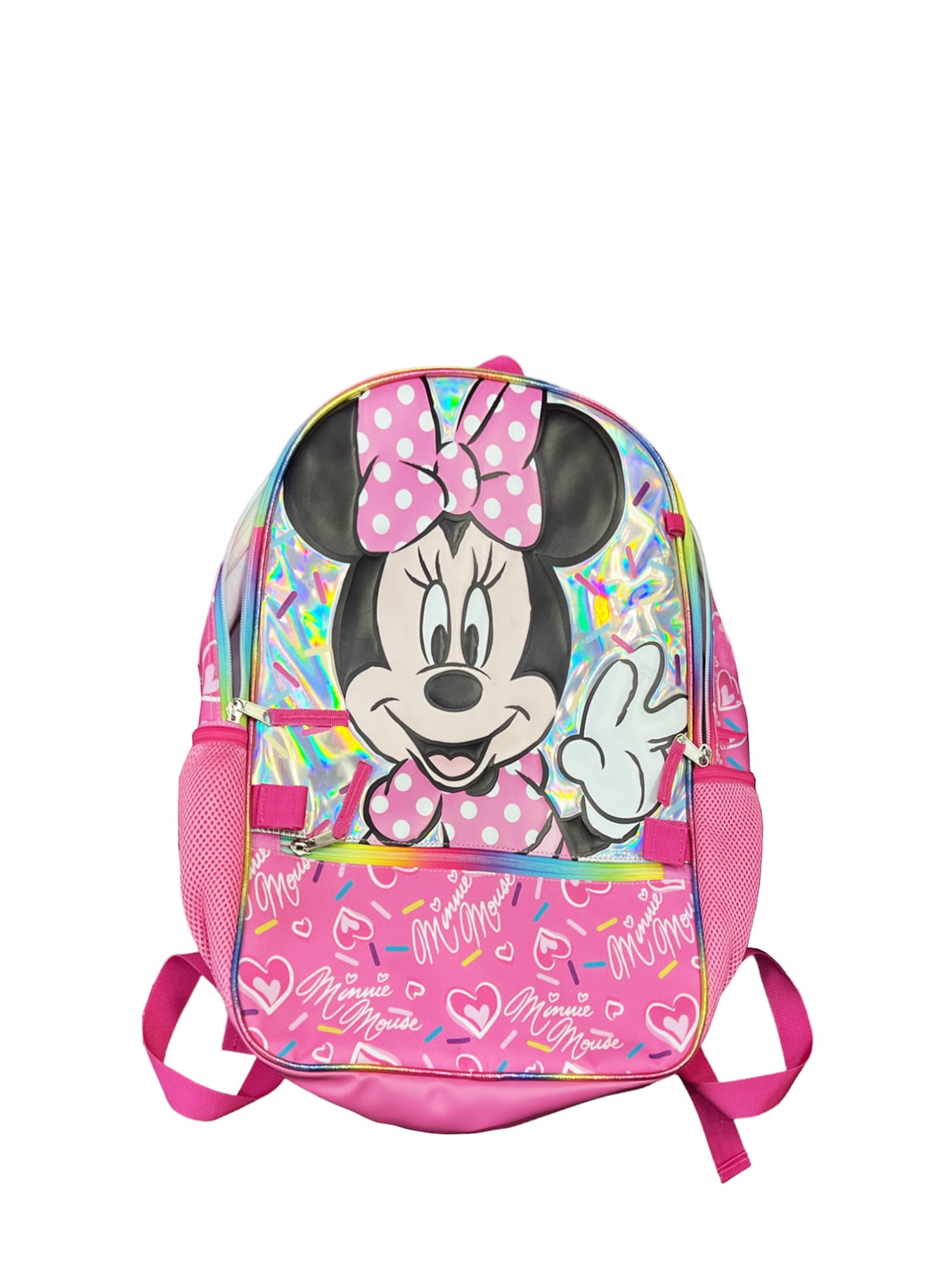 Disney Minnie Mouse Girl's 4-Piece Backpack with Lunch Bag Set, Pink