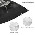 thumbnail image 3 of Fuzoiu Black White Hat Skull Print Square Pillow Cover,Hidden Zipper Design,Luxury Square Pillow Case, Throw Pillow,Couch Cushion-20"x20", 3 of 7