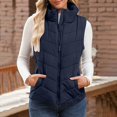 thumbnail image 4 of Puffer Vest Women Sleeveless Zip Up Outerwear Stand Collar Quilted Vest Warm Winter Jackets Coats with Pocket, 4 of 5