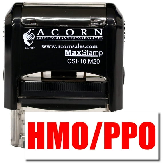 Self-Inking HMO / PPO Stamp with Burgundy Ink