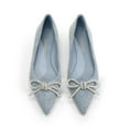 thumbnail image 4 of Dream Pairs Women’s Pointed-Toe Flats – Slip-On Rhinestone Bow Flats with Latex Insole, 4 of 7