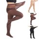thumbnail image 2 of Gibobby Pantimedias Termicas Mujer Medias pantimedias talla grande para mujer, medias sexis elásticas y transpirables（Café，Talla única), 2 of 4