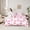 White Pink 02, variant on Manfei Cute Fashion Ribbon Bedding Comforter Set 7 Pieces for Girl, Fashion Pink Stripes Full Bedding Set, Cartoon Love Heart Reversible Fitted Sheet Flat Sheet, Microfiber Bedroom Decor