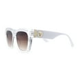 thumbnail image 6 of Womens Thick Square Horned Cat Eye Luxe Designer Rectangle Sunglasses Clear White - Brown, 6 of 8