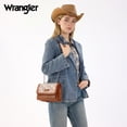 thumbnail image 6 of Wrangler Purses for Women Floral Tooled Crossbody Bag Flap Purse with Chain Strap, Brown, 6 of 7