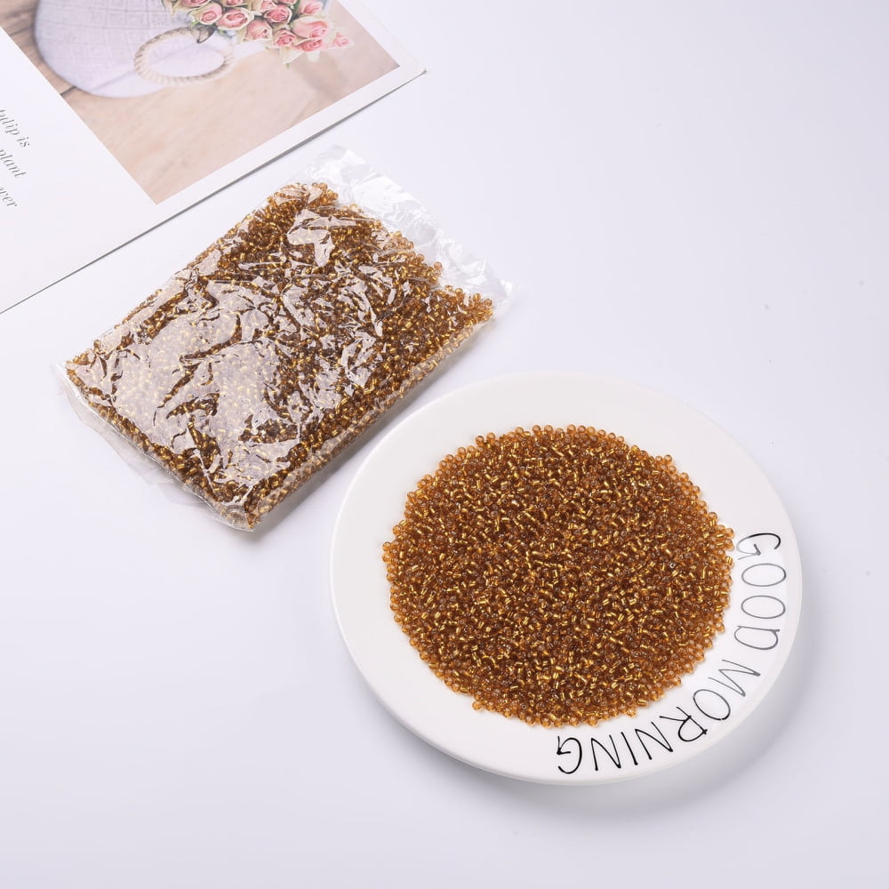 6/0 Glass Seed Beads Silver Lined Round Hole Round Dark Goldenrod 4mm Hole: 1.5mm about 6639 pcs/pound