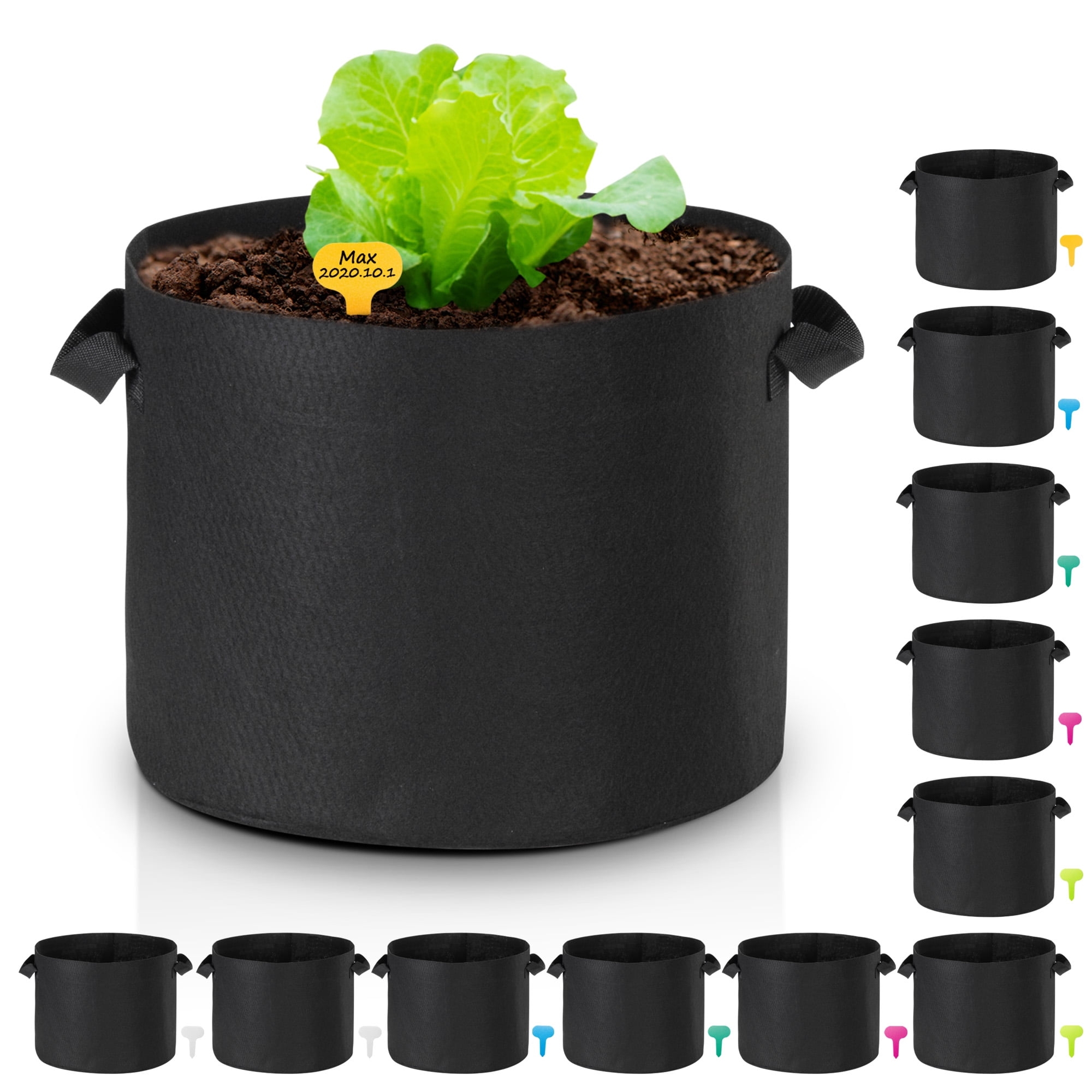LAGarden 12 Pack 10 Gallon Planting Bag Planter Pot with