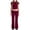 Wine, variant on TMOYZQ Workout Sets for Women 2 Piece Yoga Outfits Basic Short Sleeve Crop Top and Low Waist Flared Leggings Tracksuits Gym Sets Lounge Sets for Women