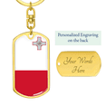 thumbnail image 3 of Malta Flag Swivel Keychain Dog Tag Stainless Steel or 18k Gold, 3 of 8