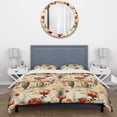 thumbnail image 3 of Designart "Cactus Mirage" Beige Floral Bedding Covert Set - Cottage Bed Set With 2 Shams, 3 of 5