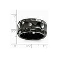 thumbnail image 6 of Grey Titanium Ring Band Wedding Standard Faceted Edward Mirell Black Ti Edges Polished 12mm, 6 of 6