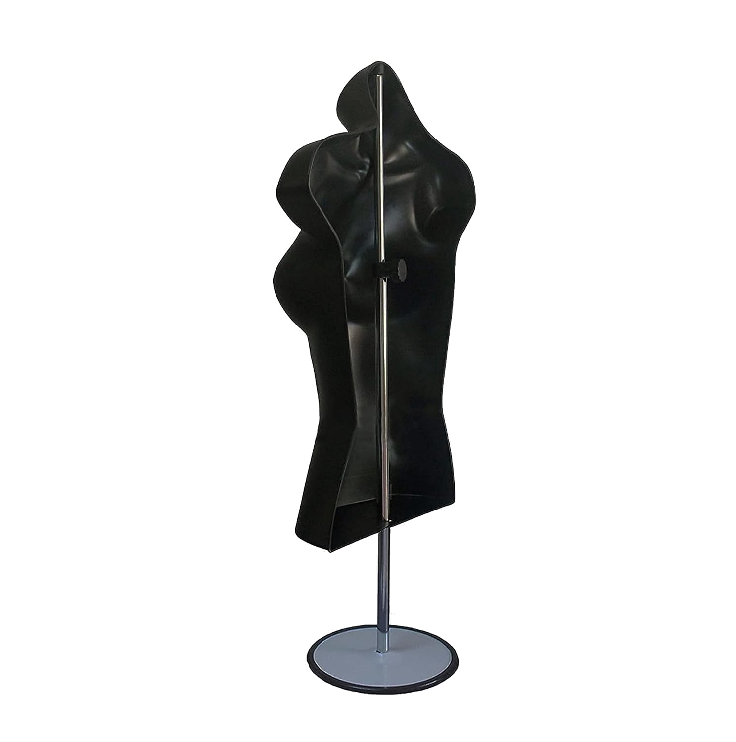 DisplayTown Black Male + Female Mannequin Hollow Back Body Torso Set w/ Metal Stand with Metal Pole & Hanging Hook, S-M Sizes