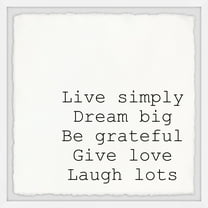 Marmont Hill Live Simply Dream Big Iii Framed Wall Art, 32.00" x 1.50"