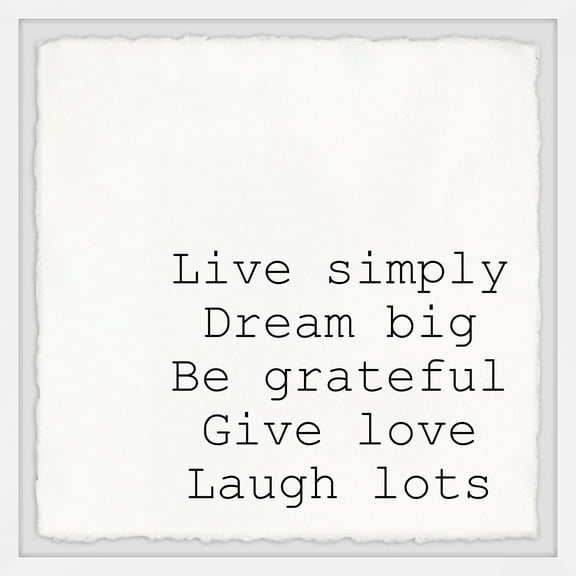 Marmont Hill Live Simply Dream Big Iii Framed Wall Art, 32.00" x 1.50"
