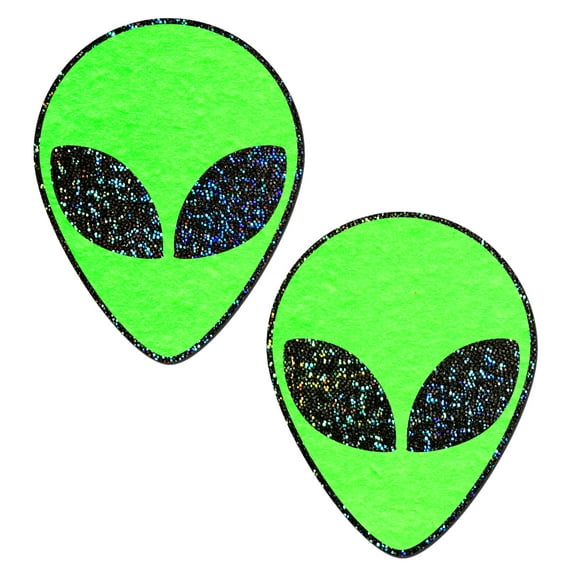 Alien: Glow-In-The-Dark with Glittering Black Eyes Nipple Pasties by Pastease®