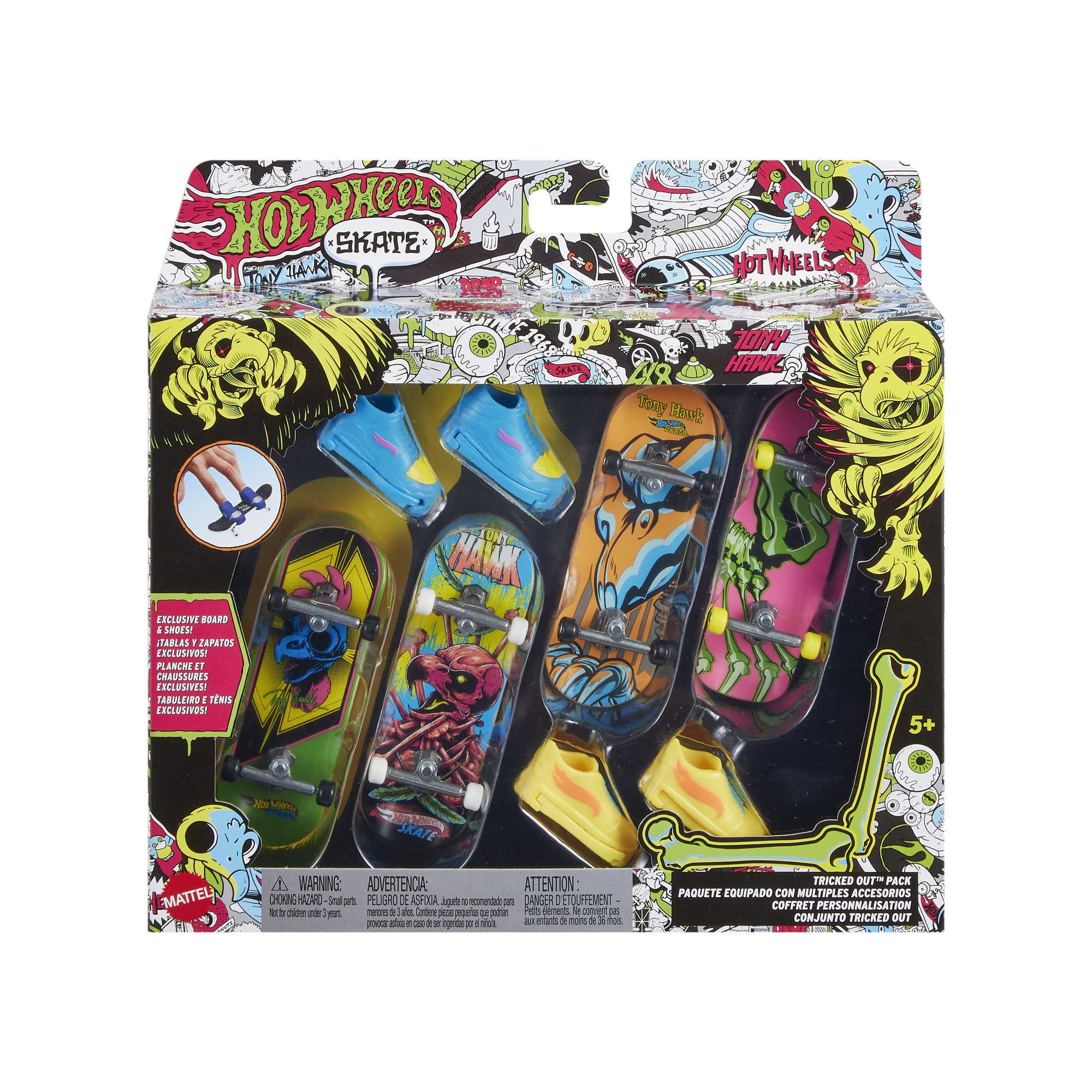 Neon Fury Hot Wheels Skate Fingerboard and Shoes – Square Imports