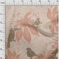 thumbnail image 3 of oneOone Cotton Poplin Twill Rose Brown Fabric Tropical Birds With Leaves Quilting Supplies Print Sewing Fabric By The Yard 56 Inch Wide, 3 of 4