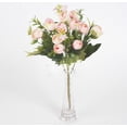 thumbnail image 4 of 1 ramo de 13 cabezas de flores artificiales, flor de té rosa, flores falsas de seda, flores para bricolaje, hogar, jardín, decoración de boda, rosa claro Rojo Verde, 4 of 5