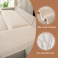 thumbnail image 2 of TOPCHANCES Soft Velvet Couch Covers, Non Slip Corner Sofa Cover Protector Mat, Pet Sofa Mat, 2-Piece Couch Covers Set for L Shape Sectional, Beige White, Size S, 2 of 9