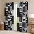 thumbnail image 2 of Homewish Jungle Deer Bear Curtains Pack of 2 (42x84 Each),Rustic Outdoor Adventure Curtains Blackout,Gray Checkered Bedroom Curtains For Kids,Ultra Soft Home Decor, 2 of 6