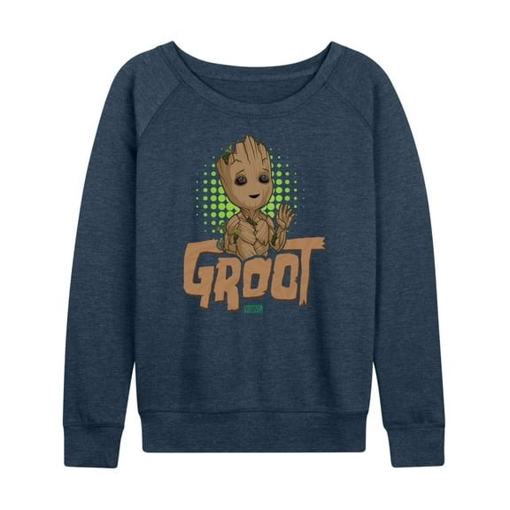 Marvel Guardians of the Galaxy - Baby Groot - Women's French Terry Pullover Long Sleeve Shirt