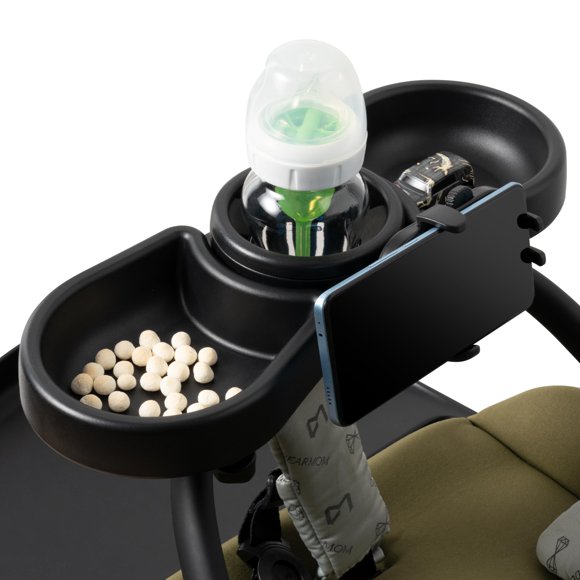 Bandeja universal para aperitivos Stroller GQIRIL, 4 en 1, con soporte para taza y teléfono