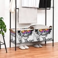 thumbnail image 3 of Yayeee Foldable Storage Basket for Shelves with Handles Waterproof Cloth Bins, Colorful Glasses, 3 of 7