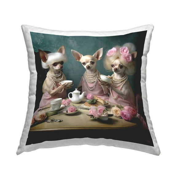 Stupell Industries Dogs Tea Party Decorative Printed Throw Pillow Design by RB