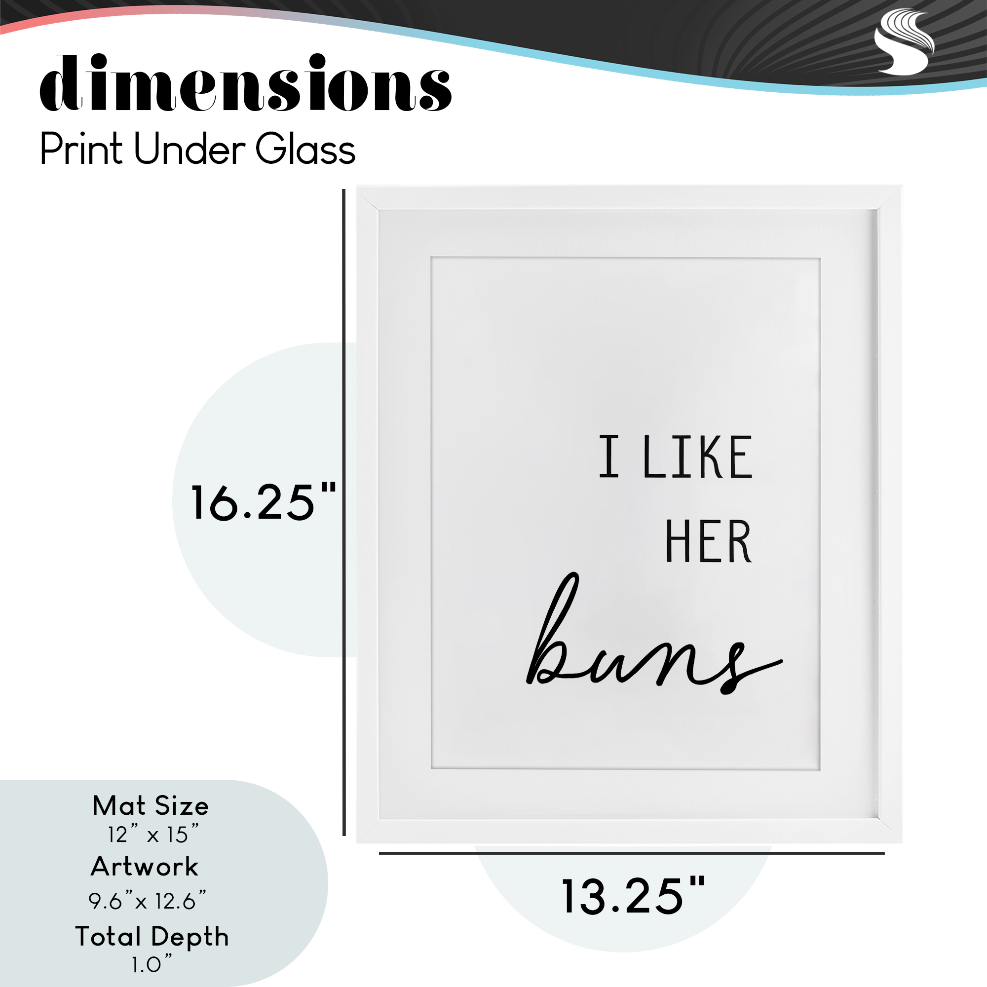 Like Her Buns White Framed Print Under Glass, design by Lettered and Lined