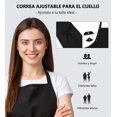 thumbnail image 2 of 2 Pzs Delantal de Cocina Impermeables, Babero Chef Antimanchas con Correa Ajustable y 2 Bolsillos para Mujeres Hombres, Mandiles para Parrillero, Bartender, Hornear, Pintura, Arte Estilista, 2 of 4