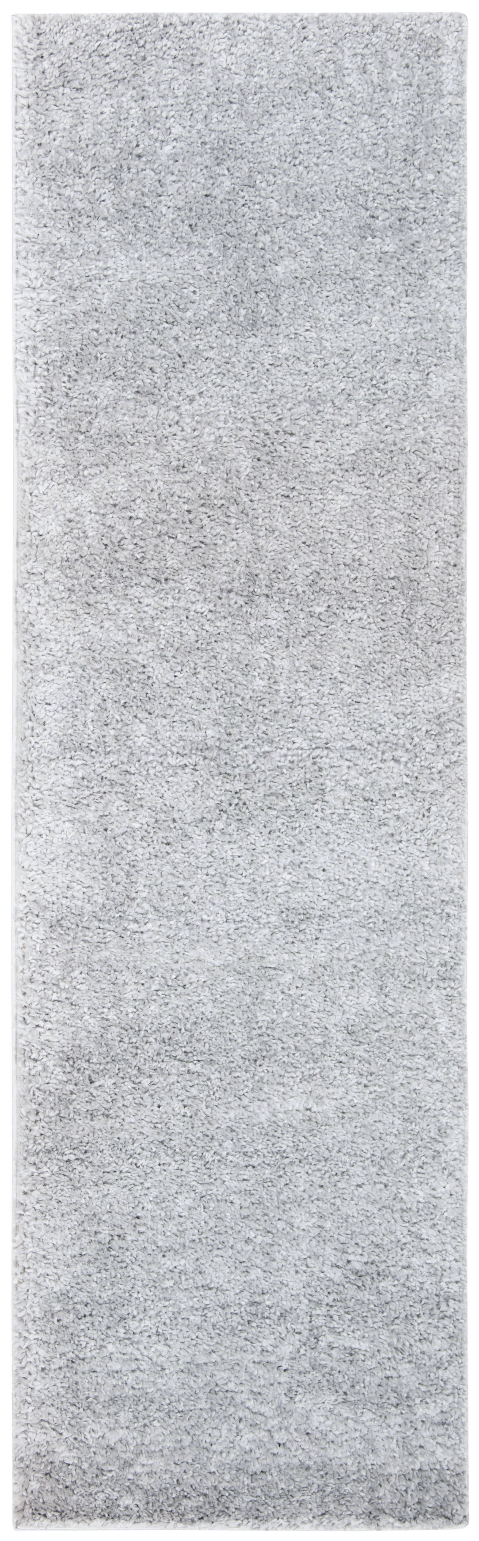 SAFAVIEH August Carlene Solid Plush Shag Runner Rug, Silver, 2'3" x 14' - Modern Design, Silver, Non-Shedding & Easy Cleaning, Ultra Plush Thick Pile, Ideal for Living Room, Bedroom
