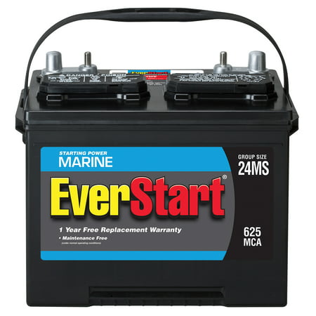 EverStart Lead Acid Marine Battery, Group 24MS (Best Deep Cycle Marine Battery For The Money)