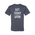 thumbnail image 2 of Quote Not Today Satan Funny Witty Inspirational/Christian Men's Graphic T-Shirt, Vintage Heather Blue, Medium, 2 of 3