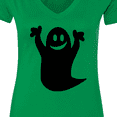 thumbnail image 4 of Inktastic Happy Halloween Cute Ghost Women's V-Neck T-Shirt, 4 of 5