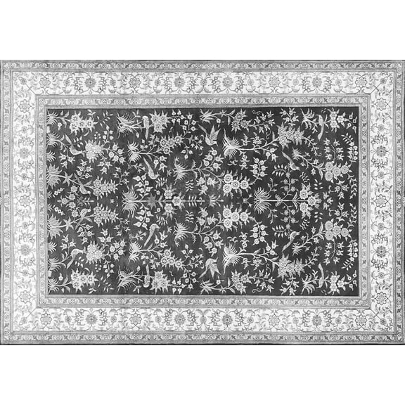 Ahgly Company Indoor Rectangle Persian Gray Traditional Area Rugs, 5' x 7'