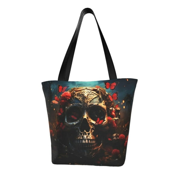 Easygdp Artistic Flower Butterfly Skull Shoulder Bags for Women,Crossbody Bags Shoulder Purse Handbag for Women