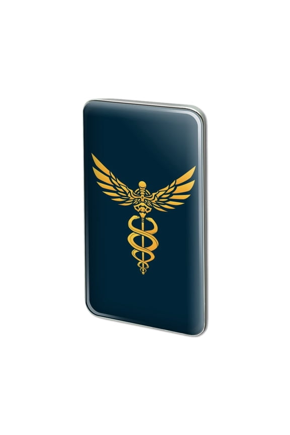 Caduceus Medical Symbol Doctor Nurse EMT Metal Rectangle Lapel Hat Pin Tie Tack Pinback