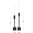 thumbnail image 3 of DecMode 2 Candle Black Aluminum Metal Slim Candle Holder with Block Bases, Set of 2, 3 of 13