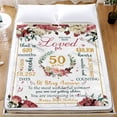 thumbnail image 2 of LHSHID 50th Happy Birthday Blanket for Woman 50th Birthday Decorations for Women 50 Year Old Birthday Gift Ideas for Her Custom Blanket for Mom Flower Soft Throw Blanket 30"x40", 2 of 8