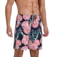 thumbnail image 2 of Wukai Rose Flowers Men’s Short Pajama Pants With Pockets Soft Sleep Pj Shorts for Men-Medium, 2 of 6