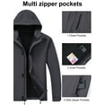 thumbnail image 5 of Men's Hooded Softshell Jacket Water-resistant Insulated Windbreaker Winter Warm Fleece Lined Rain Shell Jacket Darkgray 2XL, 5 of 8