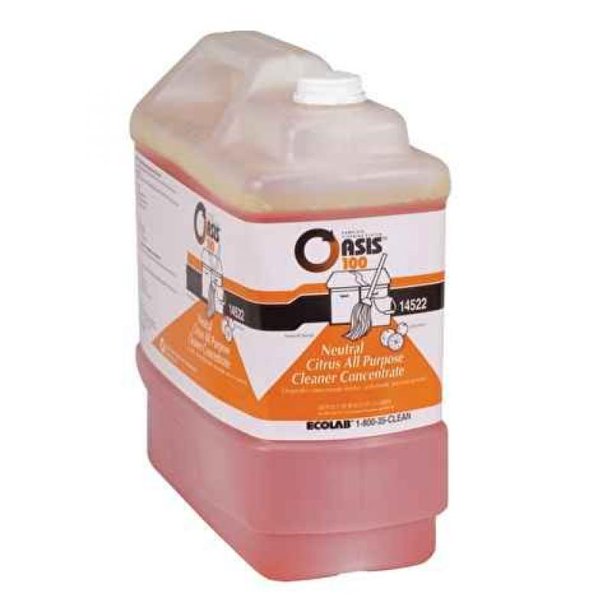 Ecolab 14522 OASIS 100 NEUTRAL CITRUS FLOOR CLEANER 2.5 GL BOTTLE