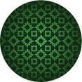 thumbnail image 1 of Ahgly Company Tapis Rond Lavable en Machine Intérieur Transitionnel Vert, 5 Pieds Rond, 1 of 7