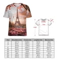 thumbnail image 2 of Blossoming Paris Eiffel Tower Women's T-Shirt Short Sleeve T Shirts Tops Tee Ladies Loose T, 2 of 6