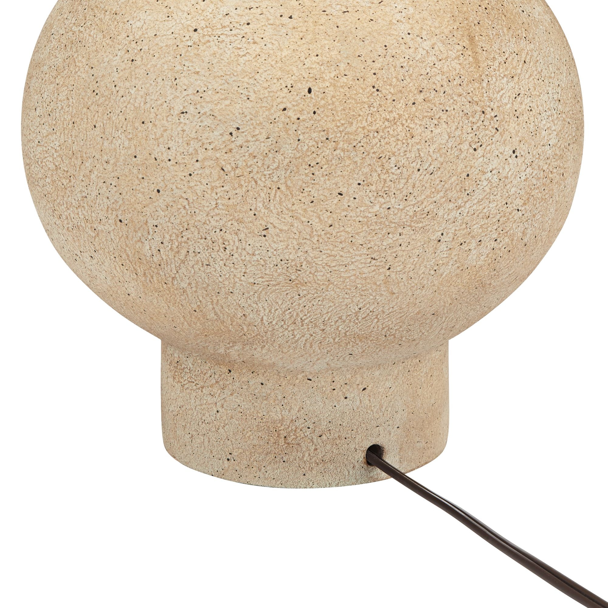 360 Lighting Sandstone Gourd 27" Tall Farmhouse Rustic Modern Table Lamp Brown Single Beige Shade Living Room Bedroom Bedside