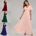 thumbnail image 4 of Aellinatey Womens Formal Dresses Wrap V-Neck Sexy Bridesmaid Wedding Guest Maxi Dresses, 4 of 14