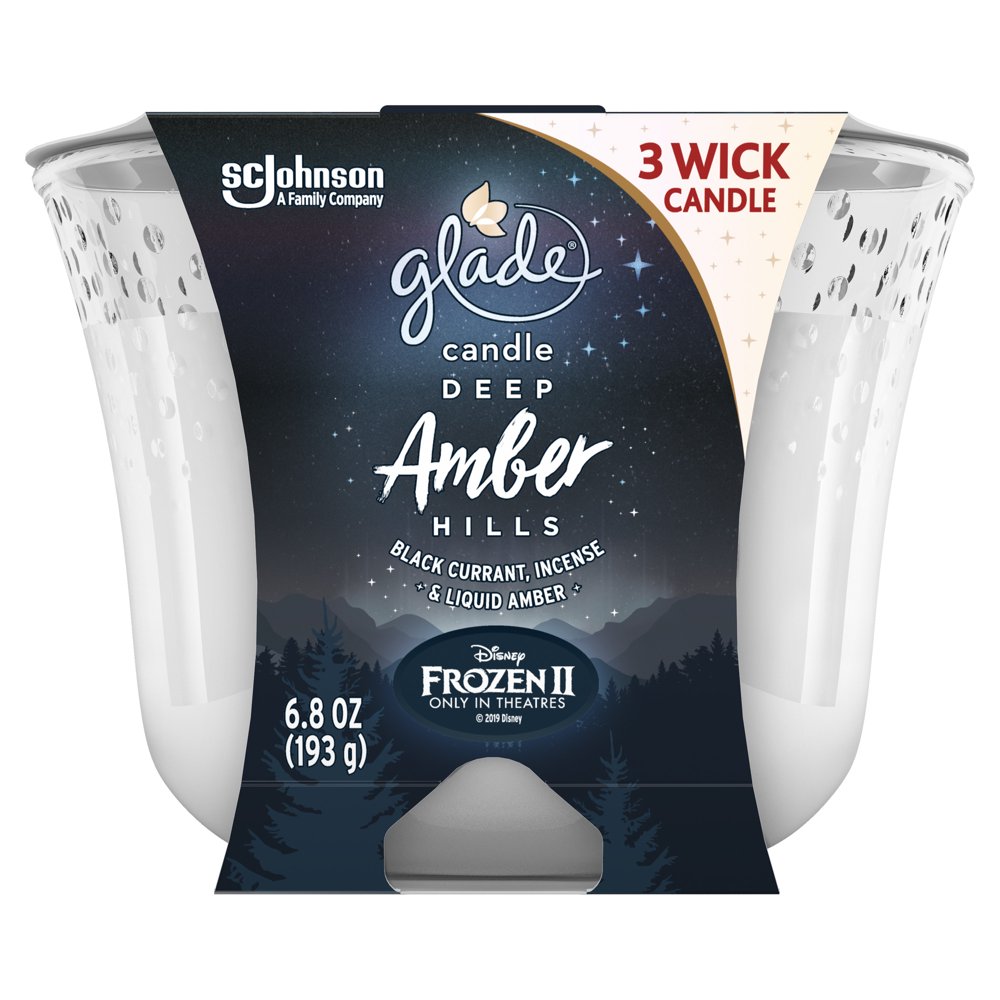 Glade 3Wick Candle Air Freshener 1 CT, Deep Amber Hills, 6.8oz