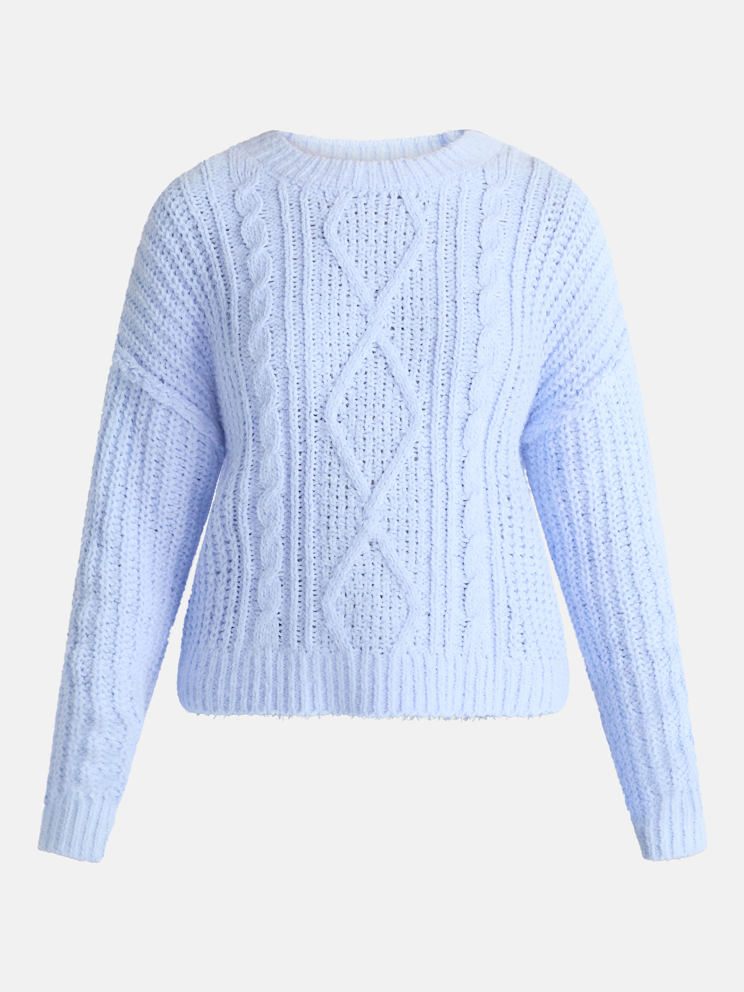 No Boundaries Cable Knit Sweater, Midweight, Women's
